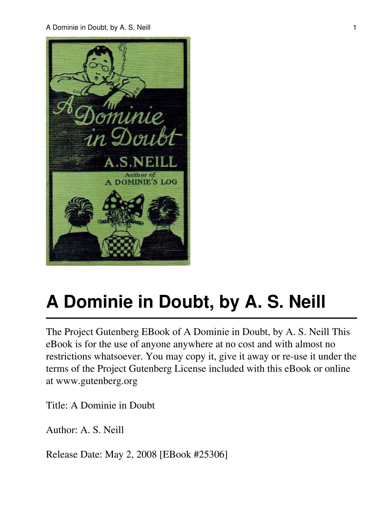 A Dominie In Doubt